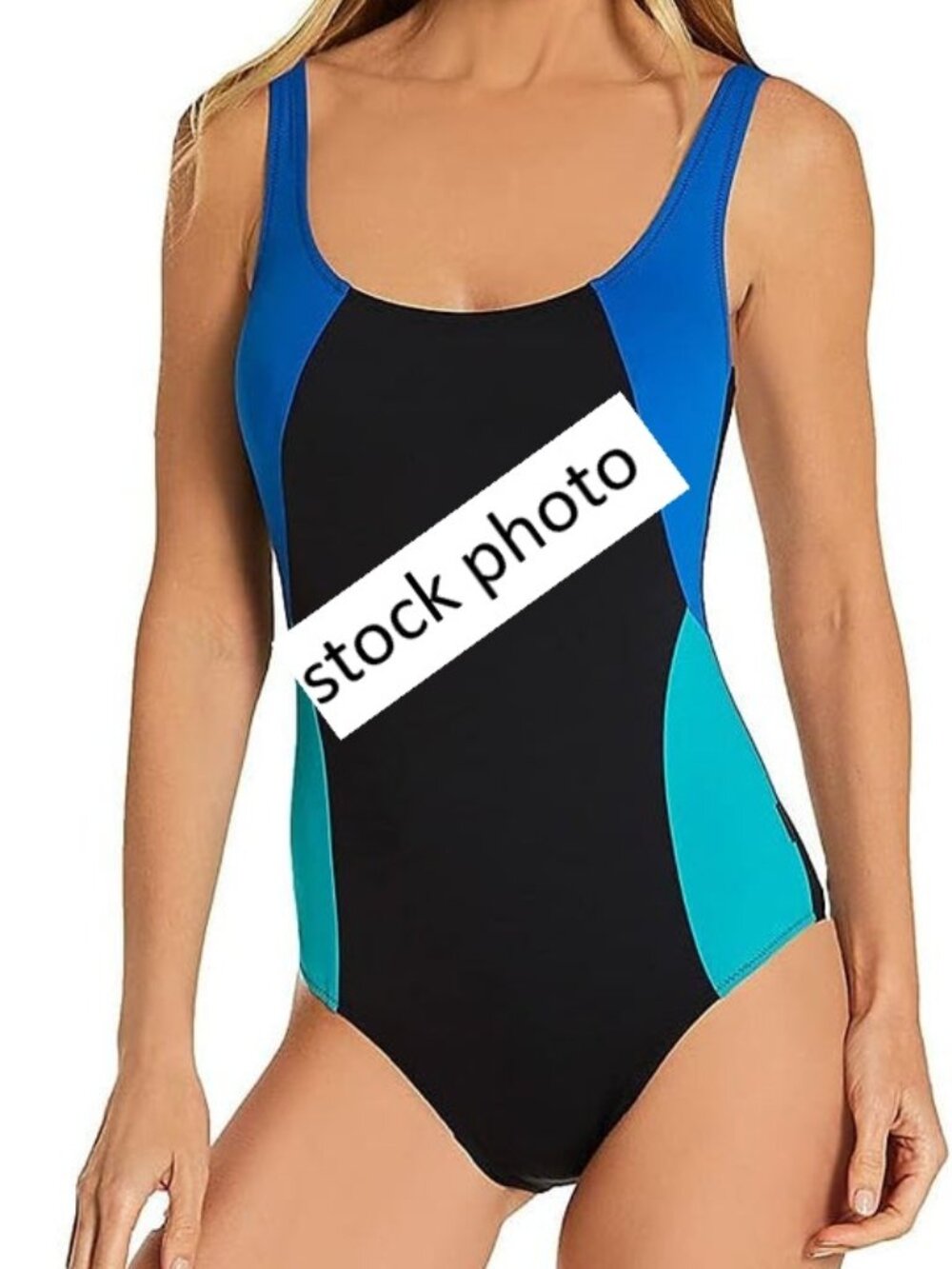 Rosa Faia Anita Marina One Piece Swimsuit Style 7720 Black/Blue/Green-Size 38C